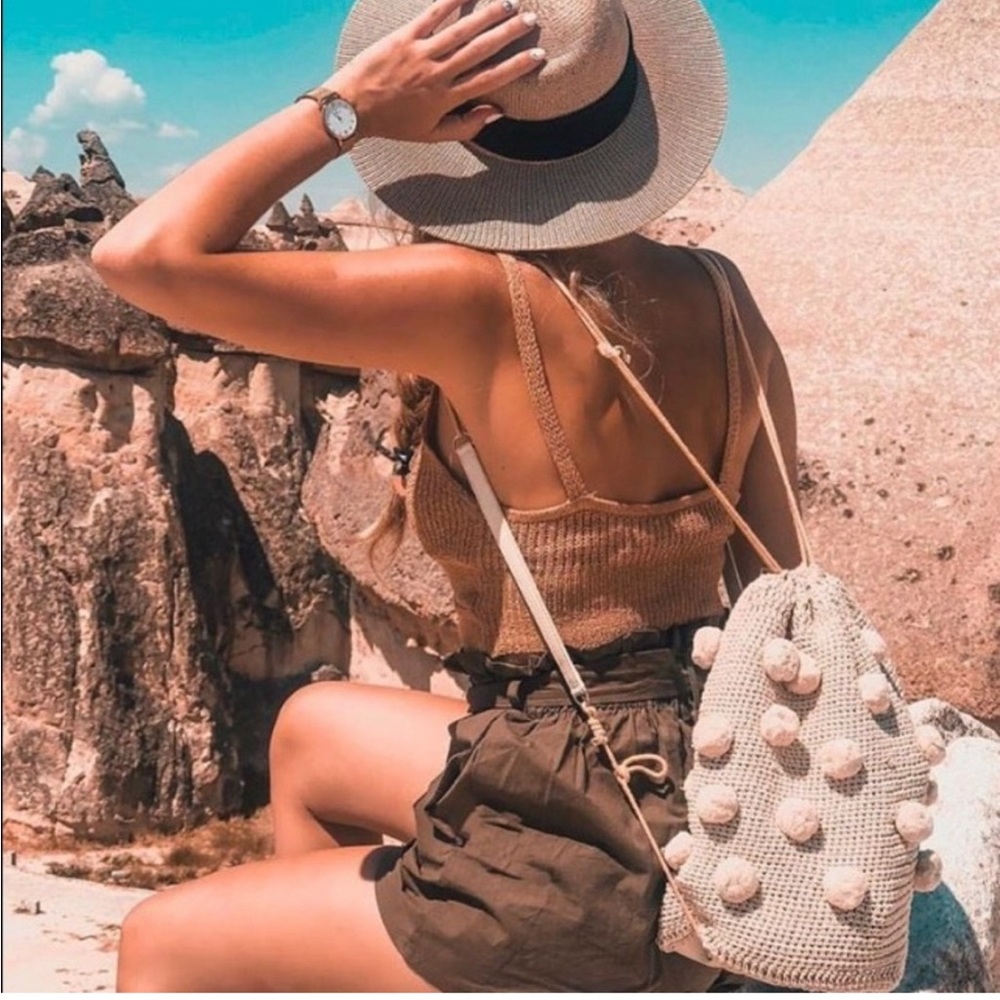 NWT Zara Pom Pom Backpack